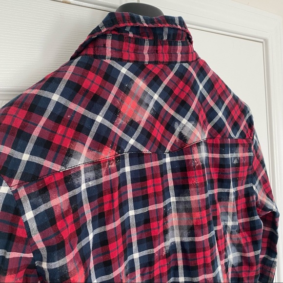 SWS | Distressed Red Plaid Button Up - Picture 6 of 12